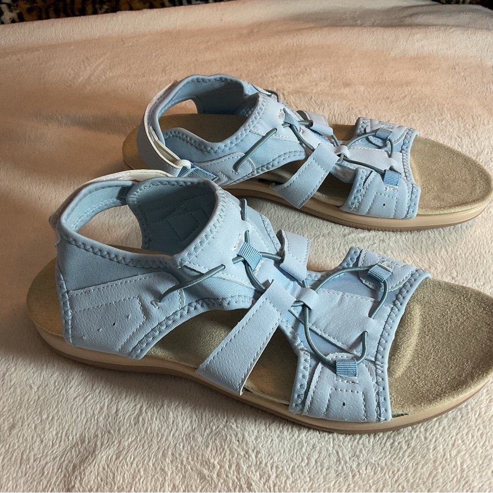 Blue Gladiator Sandals with Velcro Closure